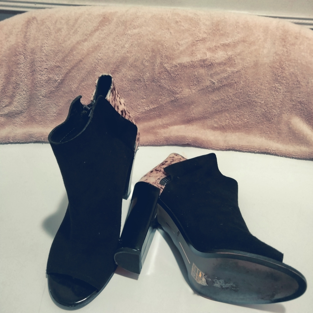 Peep toe booties